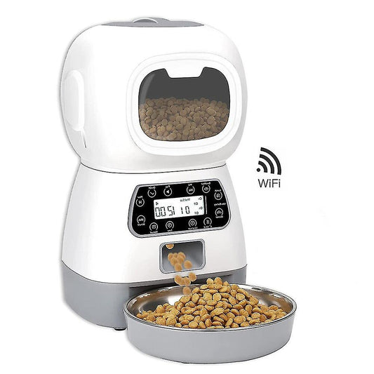 Automatic Cat Feeder, 3.5L Timed Auto Dog Feeders for Pets